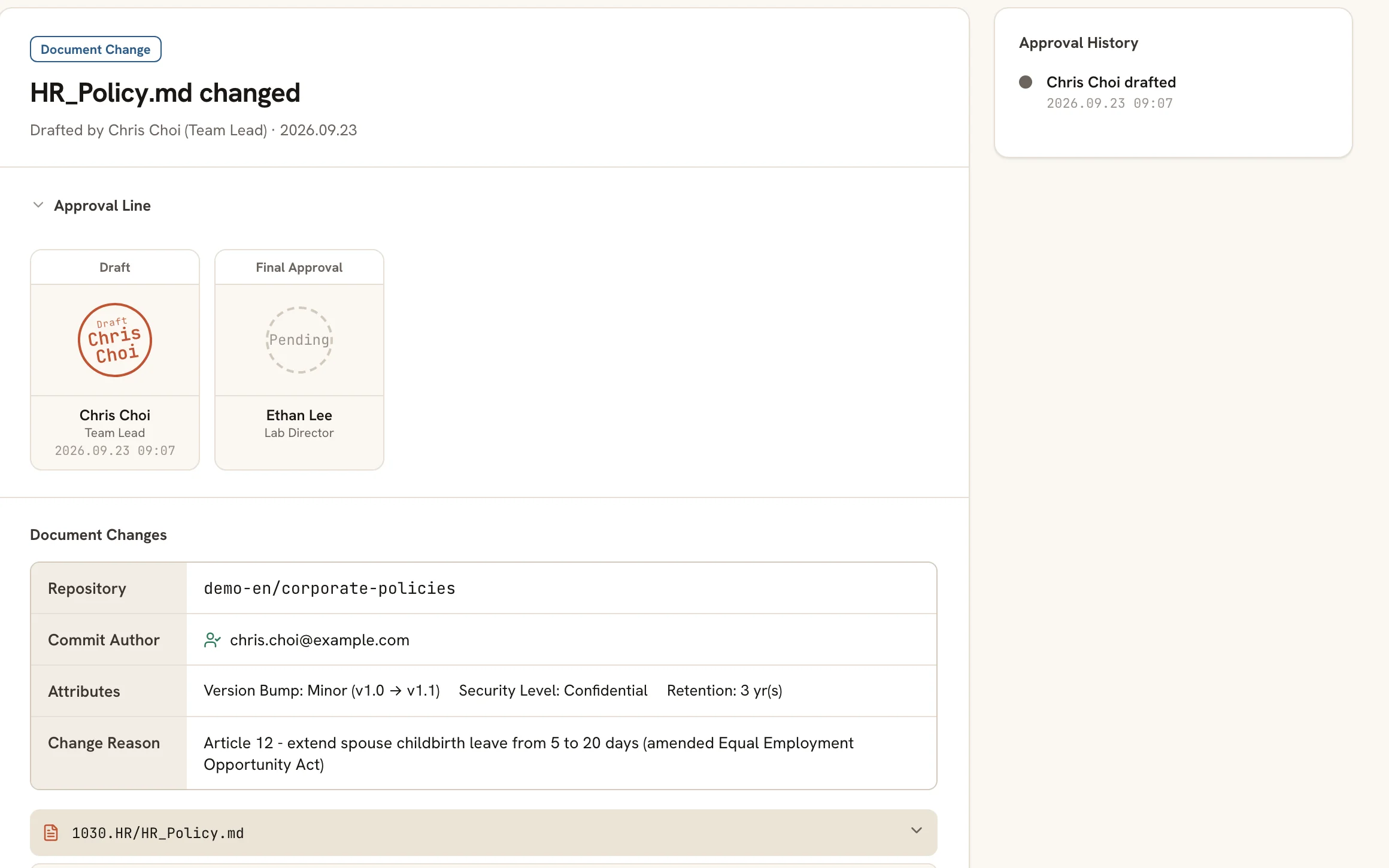Submit-and-approve workflow